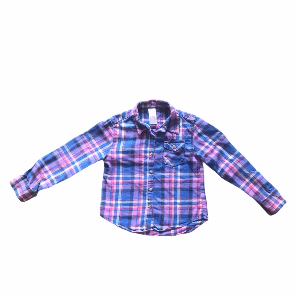 Cat & Jack girls long sleeve flannel. Size 6